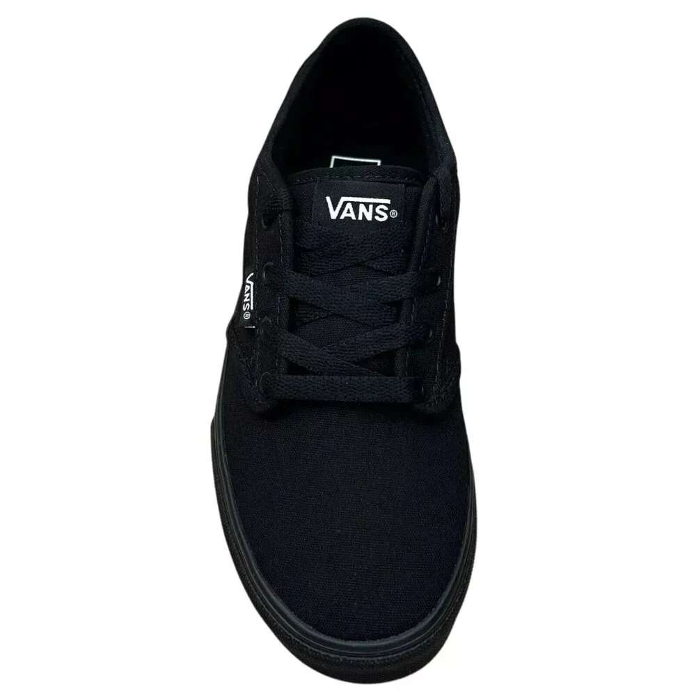 Vans Atwood Youth Boy's/Girl's‎ Canvas Shoes Size 3 Solid Black Low Top Lace up